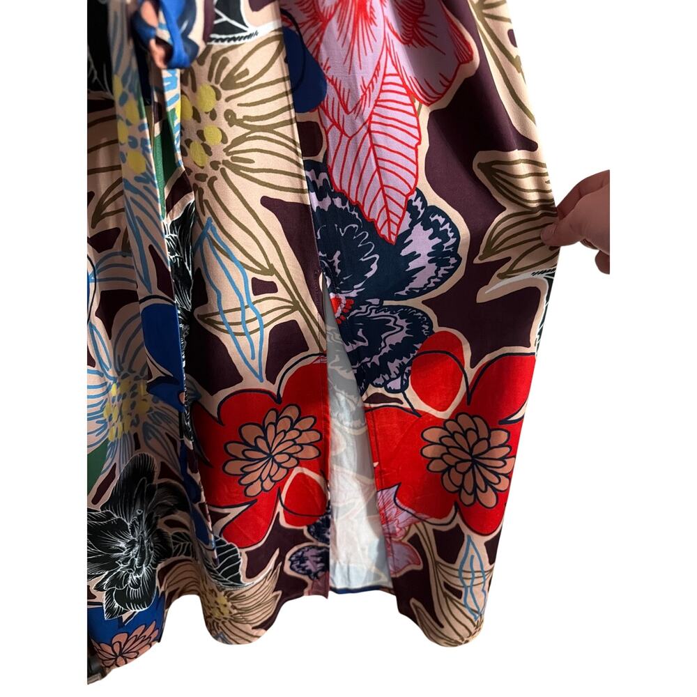 ELOQUII Women's Plus Size Floral Wrap Maxi Dress V-Neck Long Sleeve Size 26 - Picture 9 of 10